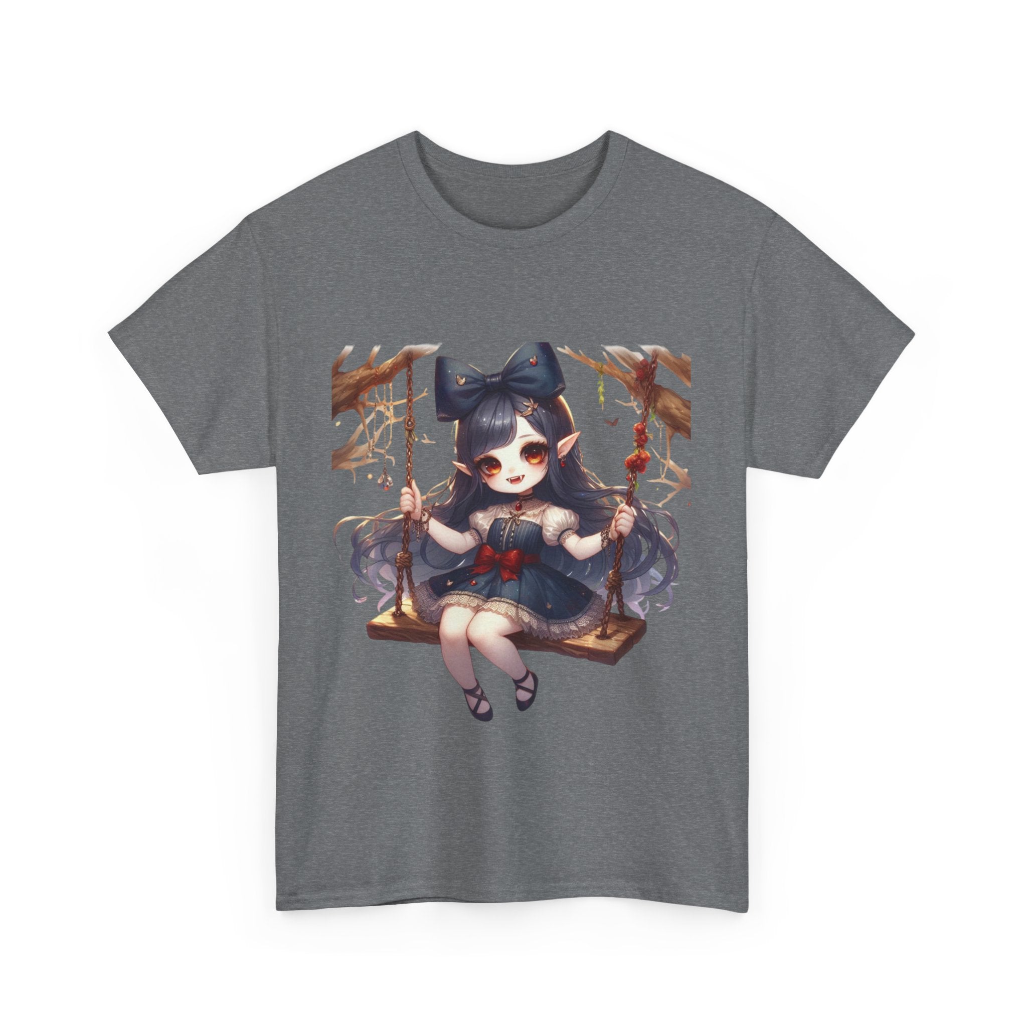 vampire girl on a swing horror Unisex Heavy Cotton Tee men women halloween #23