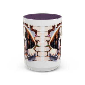 Cute Dog Breakthrough Accent Coffee Mug - Gift for Dog Lovers, Home Decor, Personalized Pet Mug, Puppy Lover's Kitchenware