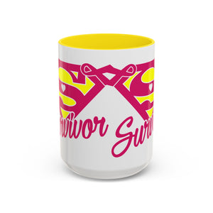 Survivor Mug 11oz & 15oz | Cancer Awareness, Motivational Gift, Empowerment, Superhero Theme, Unique Coffee Cup