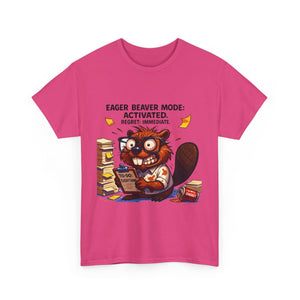 Eager Beaver Unisex Tee: Fun Gift for Book Lovers, Cozy Casual Wear, Quirky Graphic Tee, Perfect for Reading Festivals, Birthday Gift