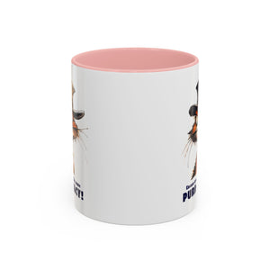 Funny Cat Coffee Mug - Purr-ivacy & Puppy Humor, Gifts for Cat Lovers, Home Office Accessories, Birthday, Pet Owner Mug