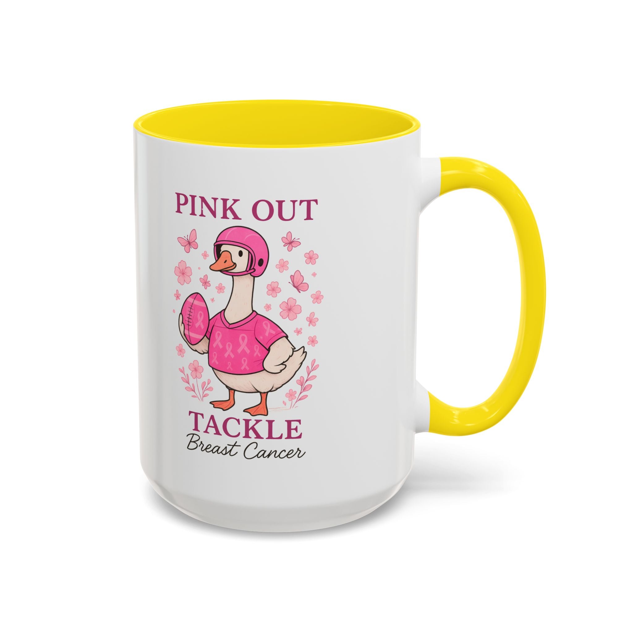 Breast Cancer Awareness Coffee Mug, Pink Out Tackle Duck Design, Supportive Gift for Fighters & Survivors, Cheerful Office Decor, [...]