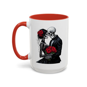 Romantic Skeleton Coffee Mug, Skull Love Mug, Gothic Gift, Halloween Decor, Couple Mug, Unique Coffee Cup