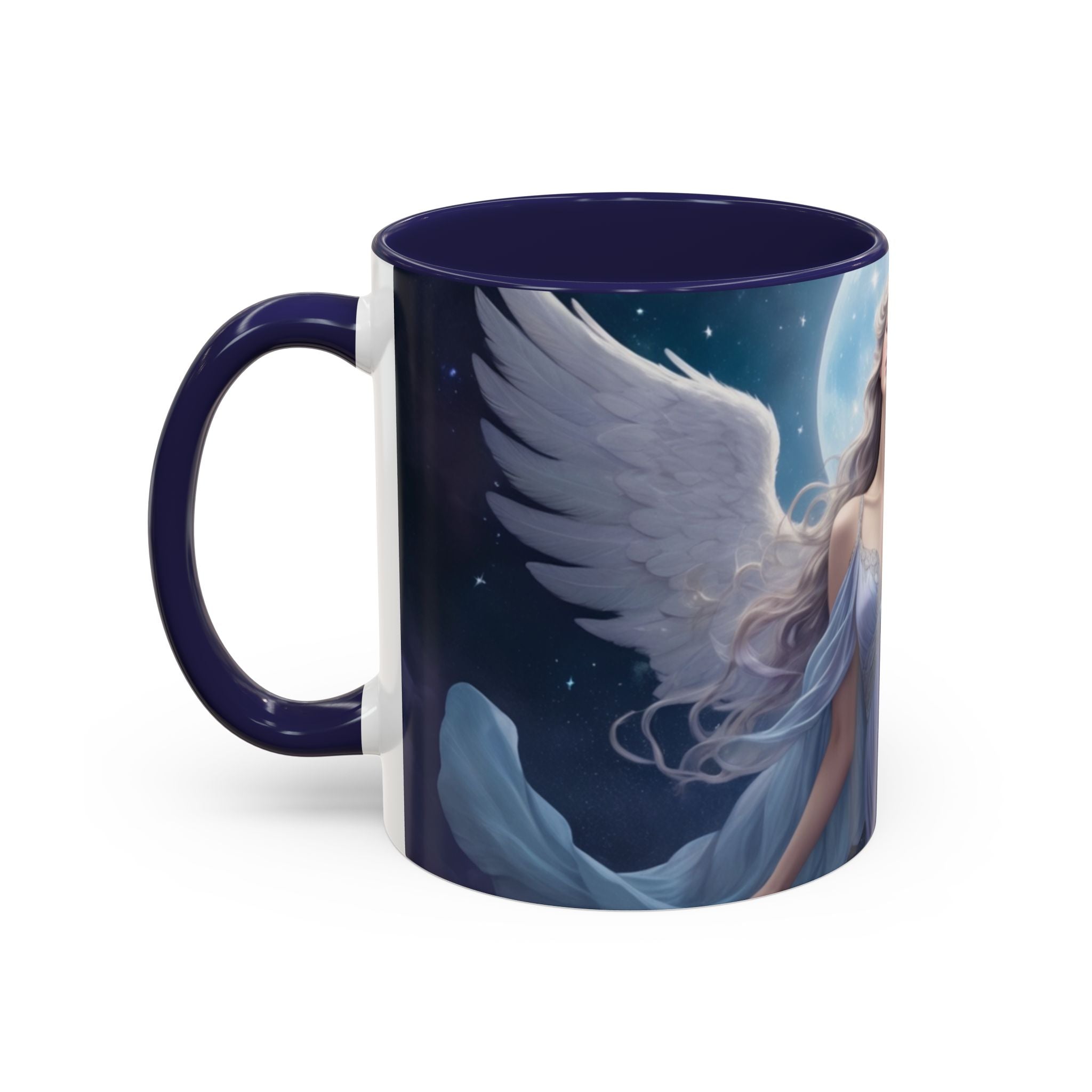 Celestial Angel Accent Coffee Mug - 11 & 15oz, Ethereal Design for Dreamy Coffee Lovers fantasy