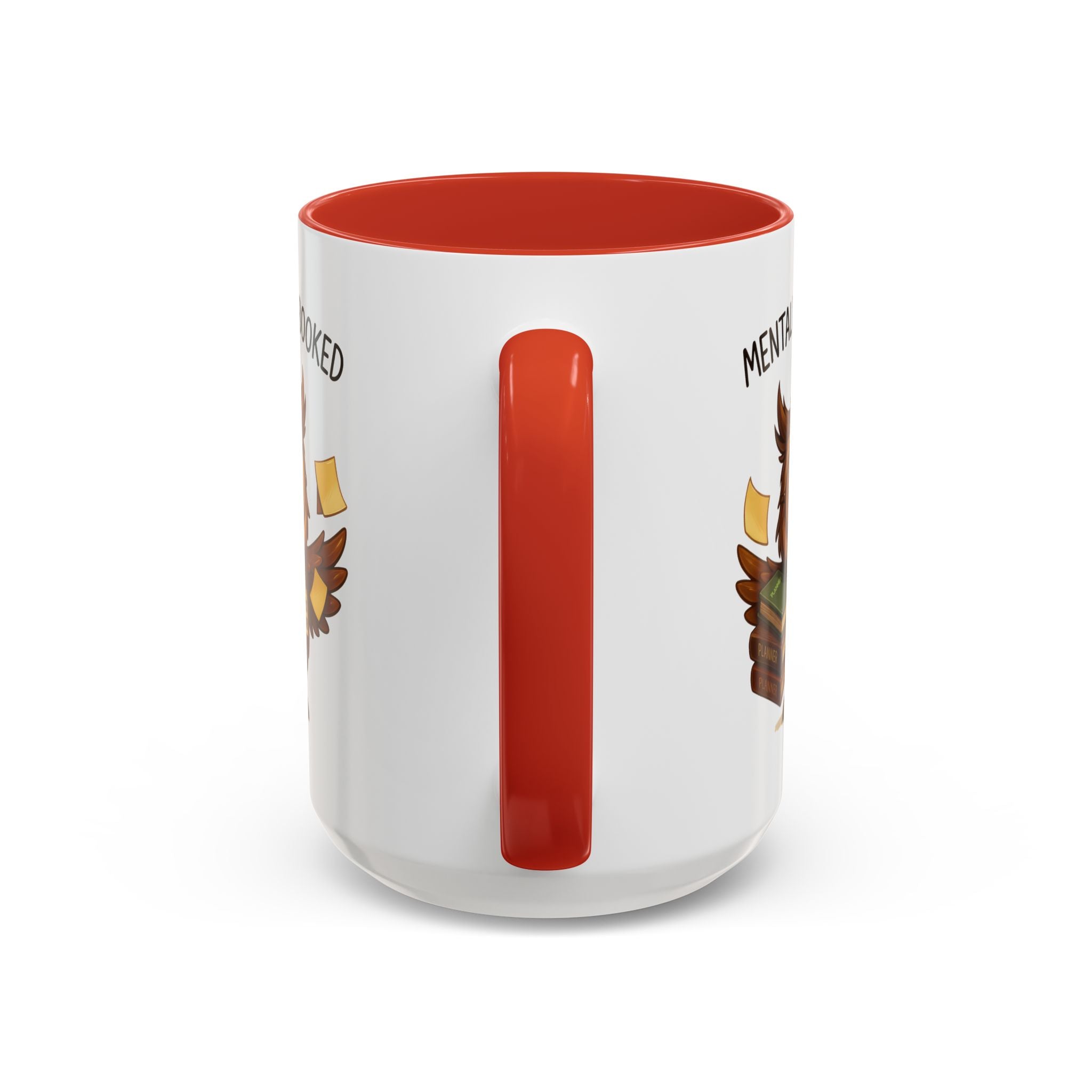 Cute Owl Coffee Mug | Mentally Overbooked Mug | Gifts for Book Lovers, Teacher Gifts, Office Decor, Funny Coffee Cup