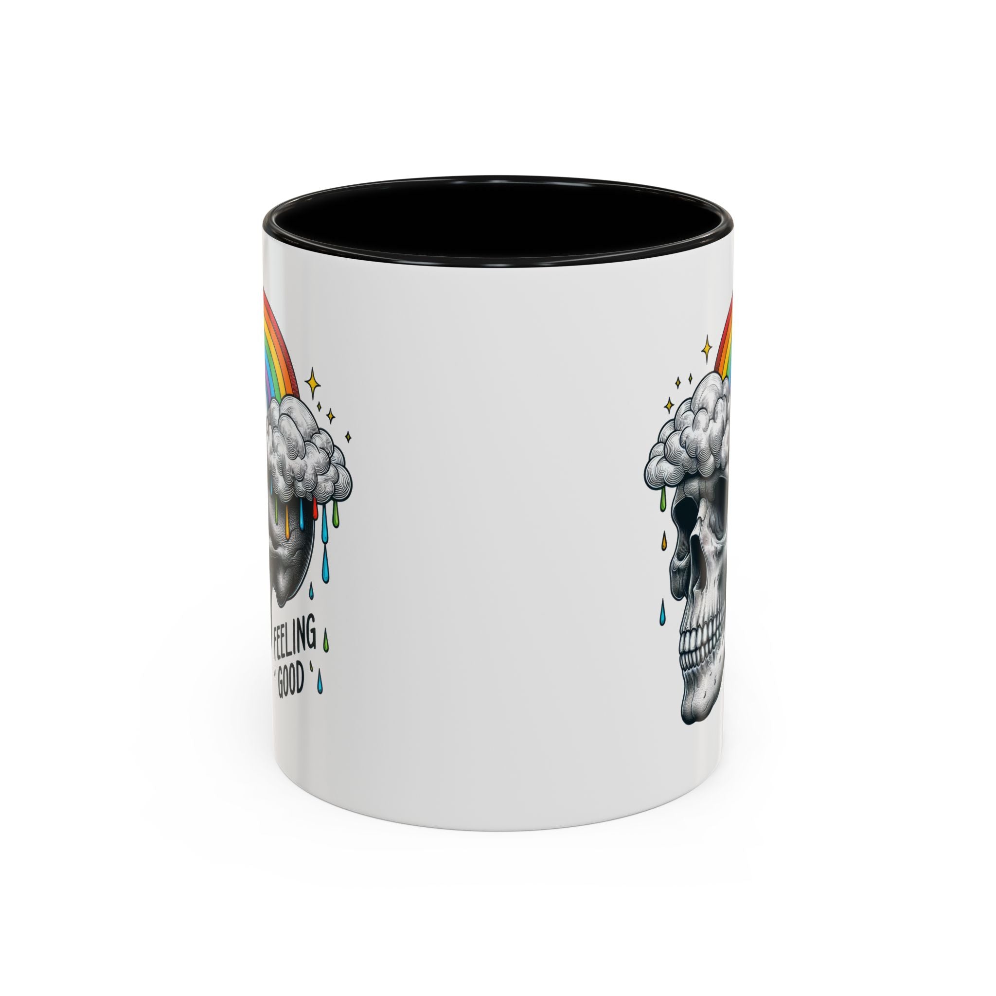 Skull Rainbow Coffee Mug, Unique Gift for Coffee Lovers, Halloween Decor, Daily Motivation Mug, Fun Skull Design