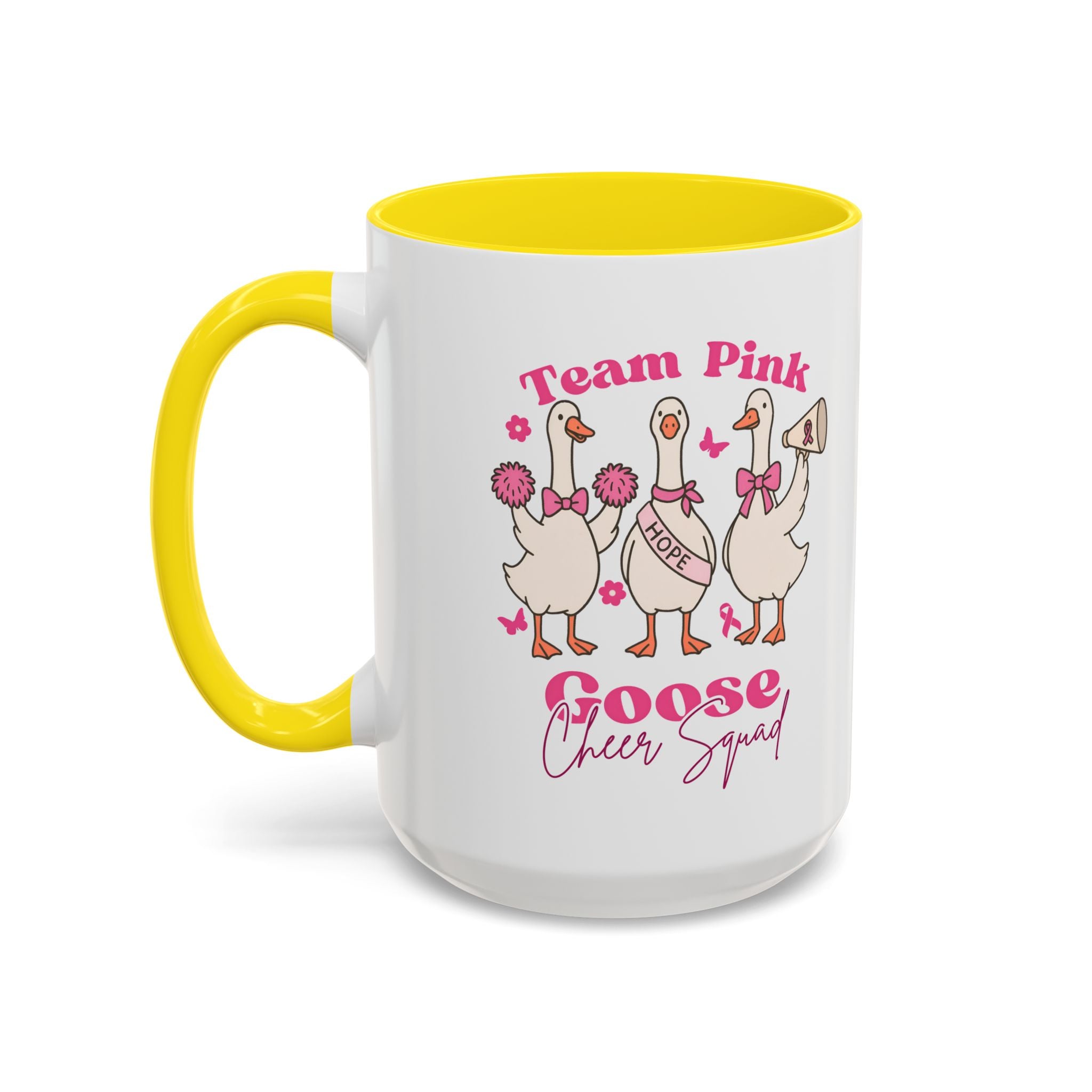 cancer awareness Team Pink Goose Cheer Squad Coffee Mug - Cute Animal Mug for Fun Gifts,   Home Decor/Office Use