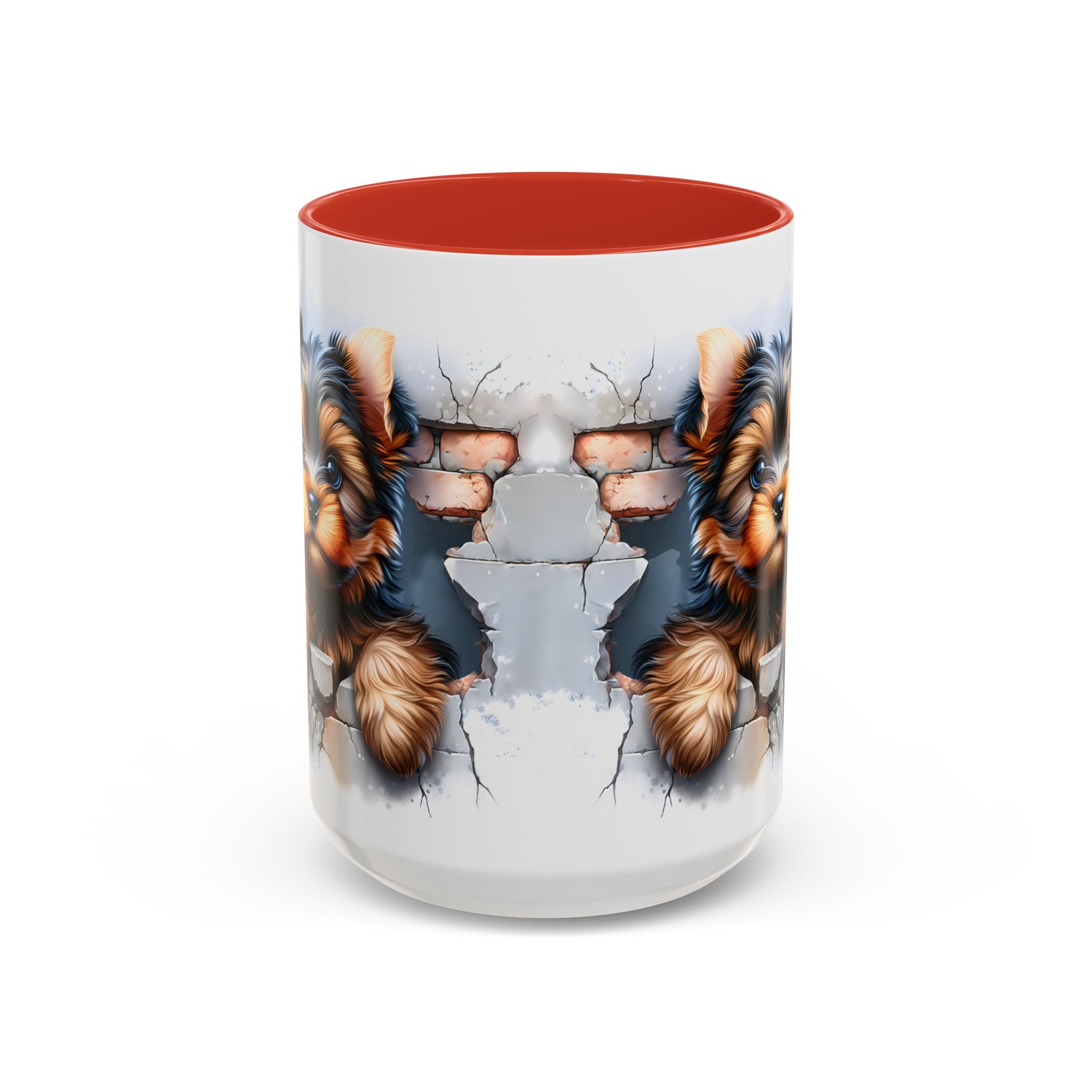 Cute Dog Peeking Coffee Mug, Pet Lover Gift, Yorkshire Terrier Mug, Animal Lover Coffee Cup, Dog-Themed Drinkware, Doggie Mug