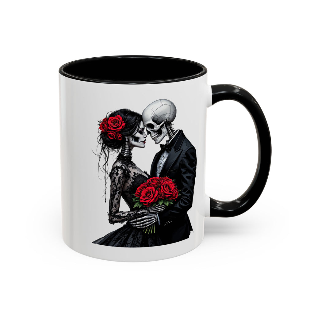 Romantic Skeleton Coffee Mug, Skull Love Mug, Gothic Gift, Halloween Decor, Couple Mug, Unique Coffee Cup