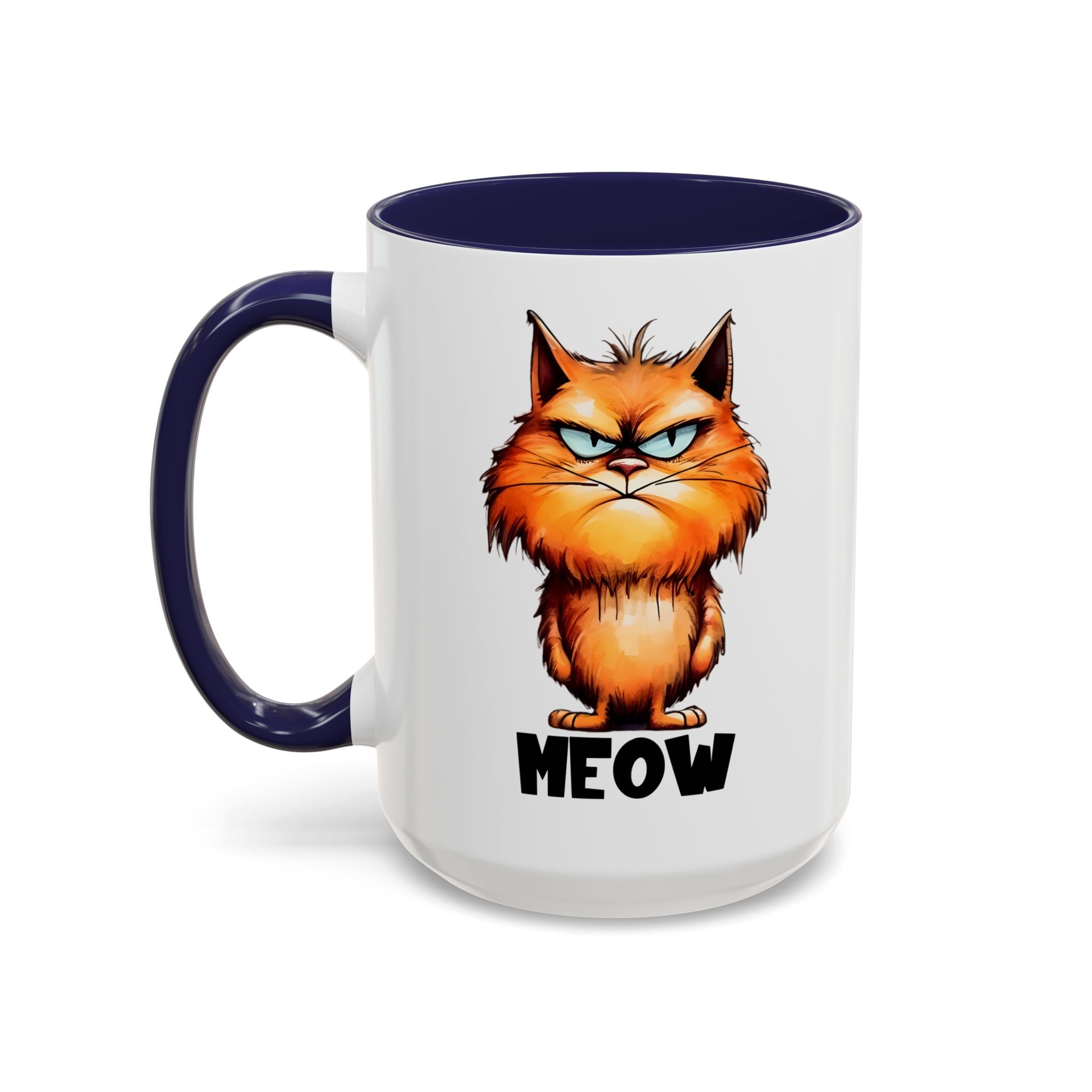 Funny grumpy  Cat Accent Coffee Mug - Perfect Gift for Cat Lovers, Meow Mug, Pet Owner Present, Caffeine Fix, Novelty Drinkware