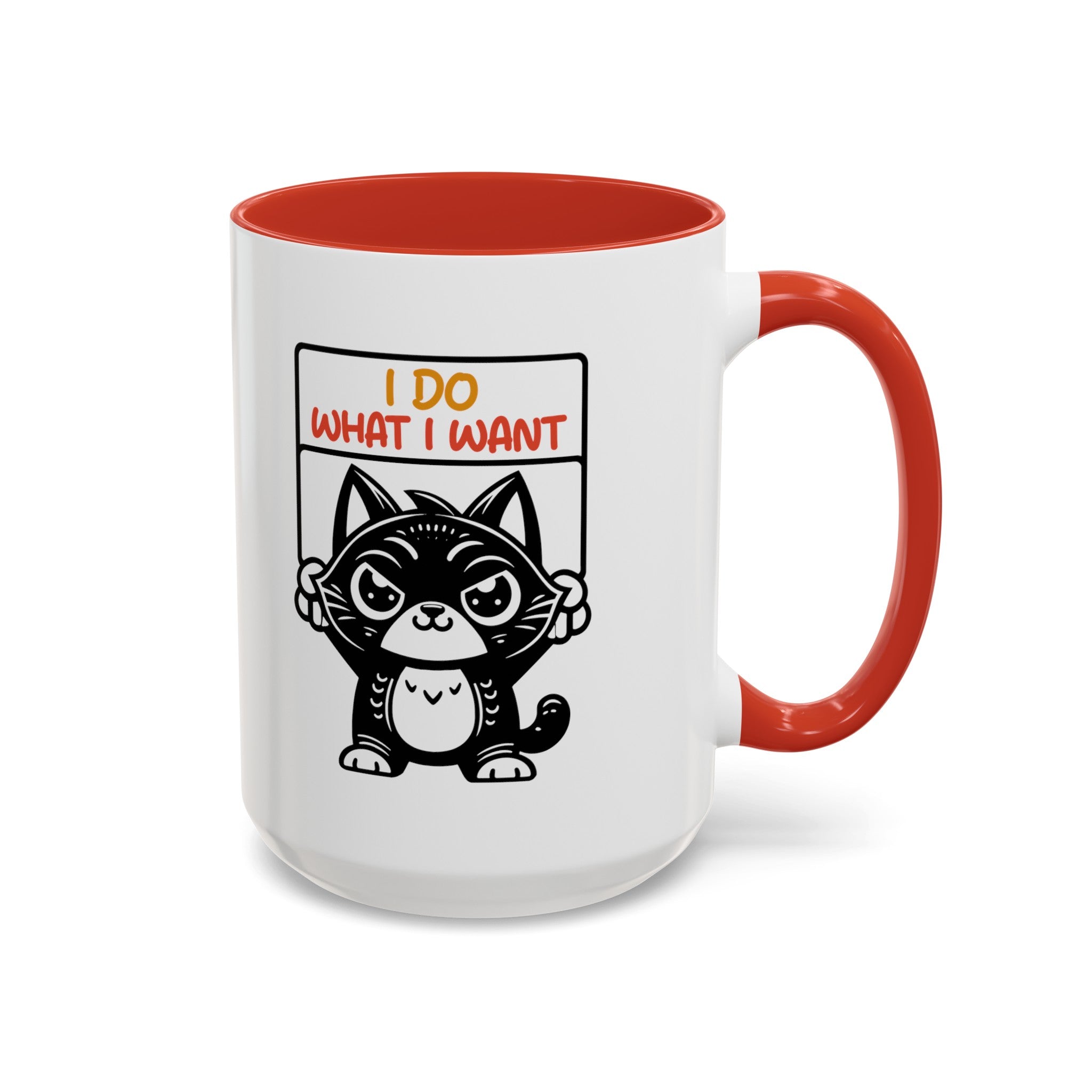 I do what I want funny cat Accent Coffee Mug (11, 15oz)