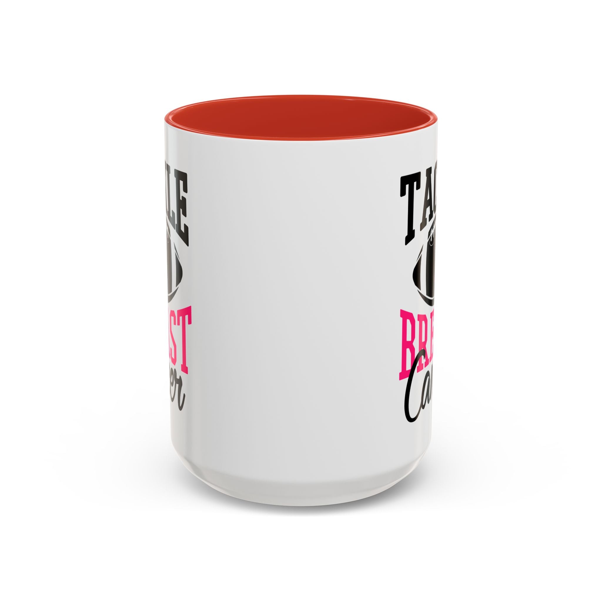 Tackle Breast Cancer Coffee Mug, Supportive Gift for Football Fans, Awareness Mug, Cheer Team Spirit, Fundraiser Drinkware