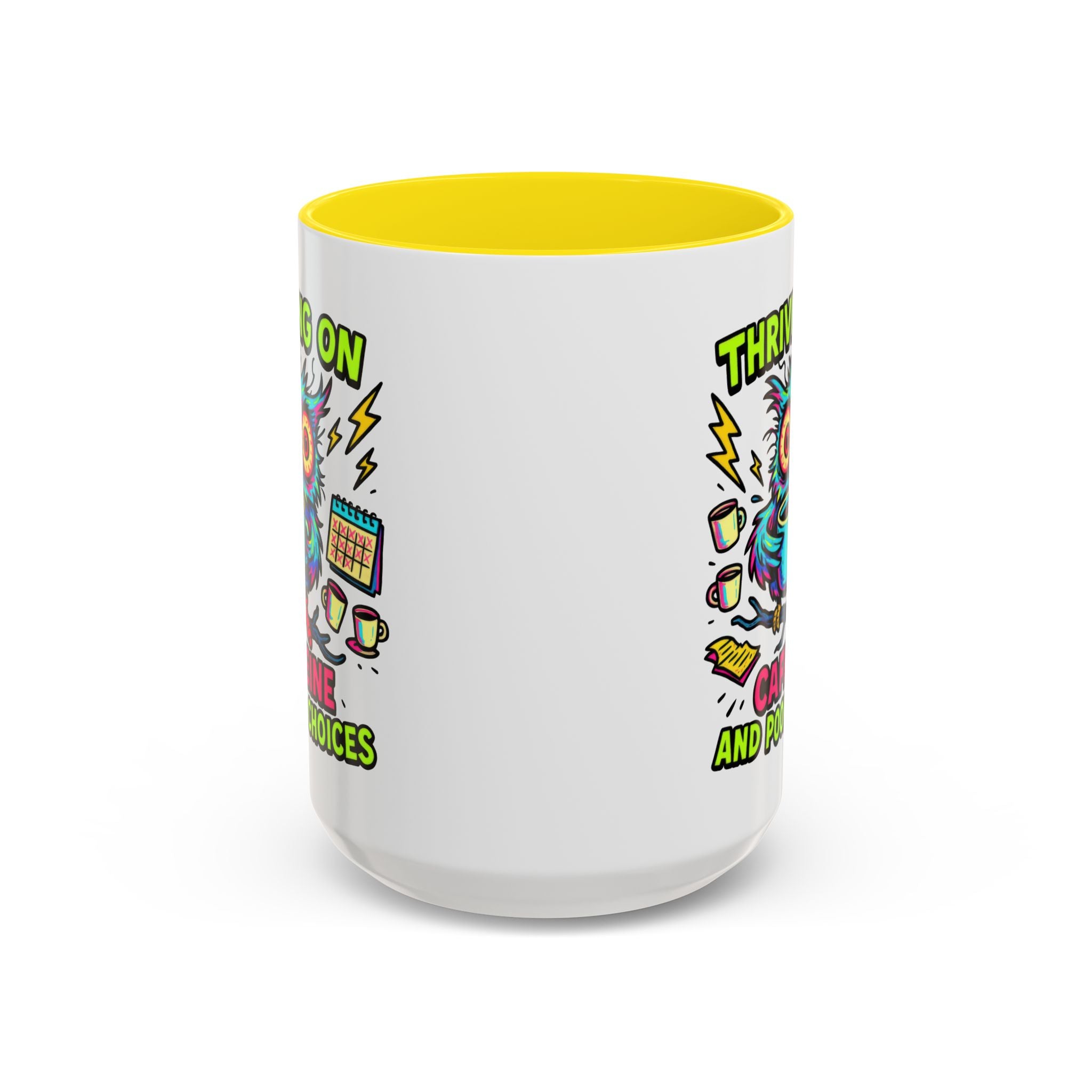 Thriving on Caffeine Mug | Funny Owl Coffee Cup | Gift for Coffee Lovers | Cute Kitchen Decor | Birthday, Holiday Gift