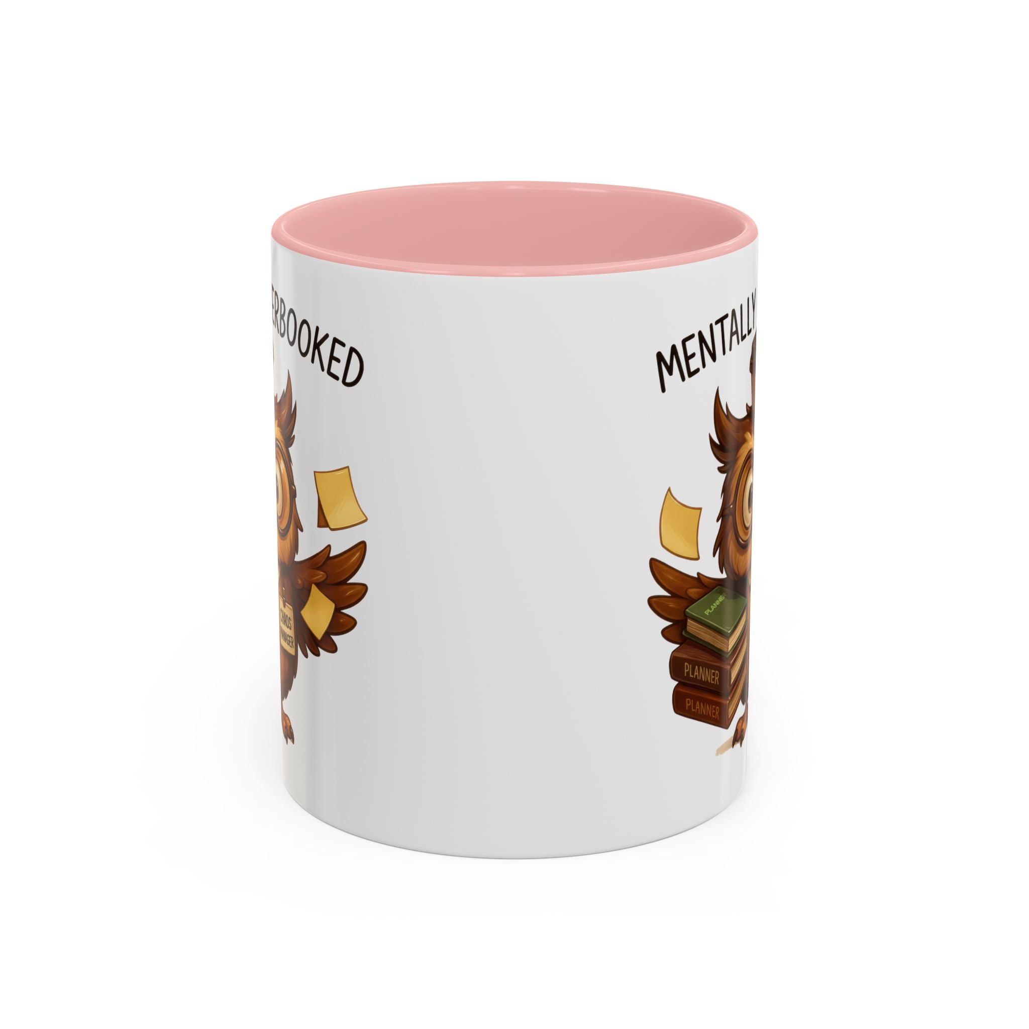 Cute Owl Coffee Mug | Mentally Overbooked Mug | Gifts for Book Lovers, Teacher Gifts, Office Decor, Funny Coffee Cup