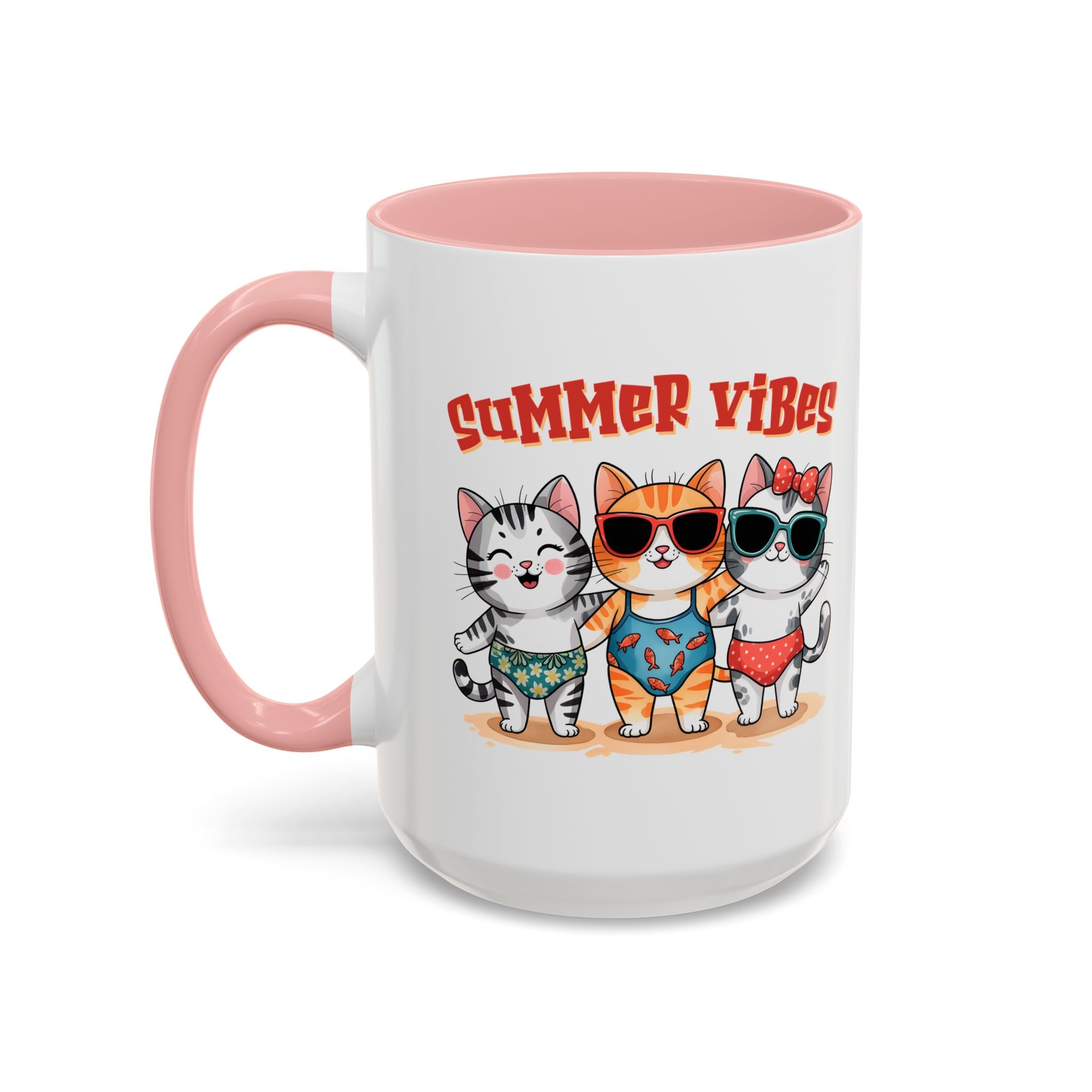 Summer Vibes Cat Coffee Mug - Fun Accent Mug for Cat Lovers