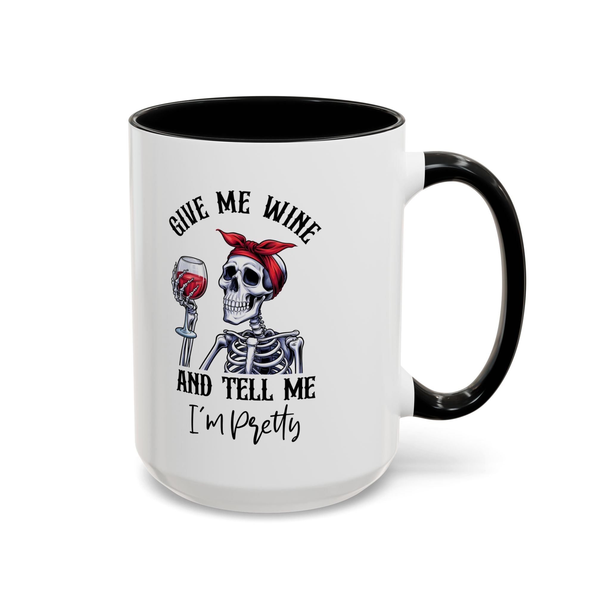 Skeleton Wine Coffee Mug, Funny Gift for Wine Lovers, Halloween Decor, Office Coffee Cup, Unique Skeleton Mug