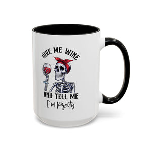 Skeleton Wine Coffee Mug, Funny Gift for Wine Lovers, Halloween Decor, Office Coffee Cup, Unique Skeleton Mug