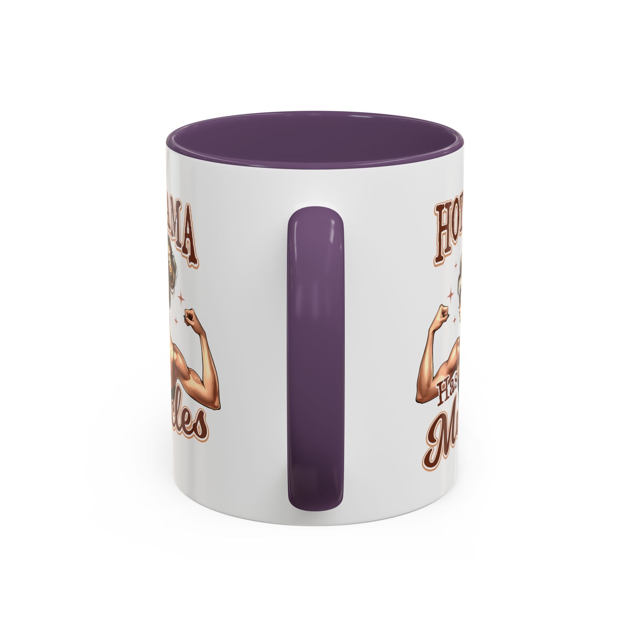 Hot Mama Has Muscles Coffee Mug - Fun & Motivational 11/15oz Accent Mug for Fitness Lovers
