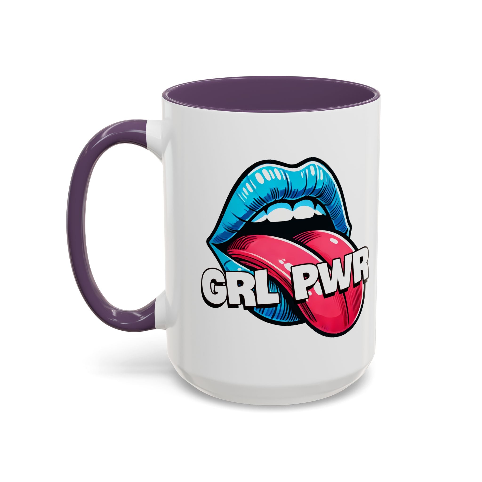 GRL PWR Accent Coffee Mug - Bold Fun Design for Empowerment, Great Gift for Friends, Coffee Lovers, Birthdays, and Celebrations