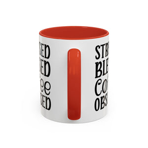 Stressed Blessed Coffee Obsessed Mug, Motivational Coffee Mug, Gift for Coffee Lovers, Funny Office Mug, Self-Care Gift Idea