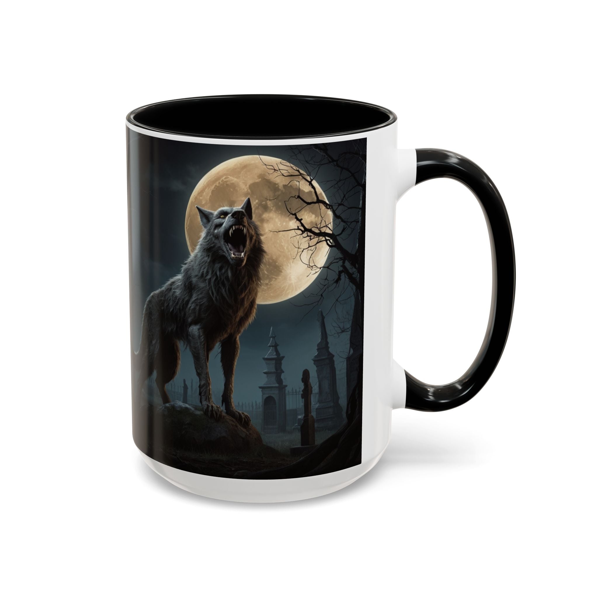 Werewolf Moon Coffee Mug — Gothic Wolf Moonlit Accent Mug fantasy horror art