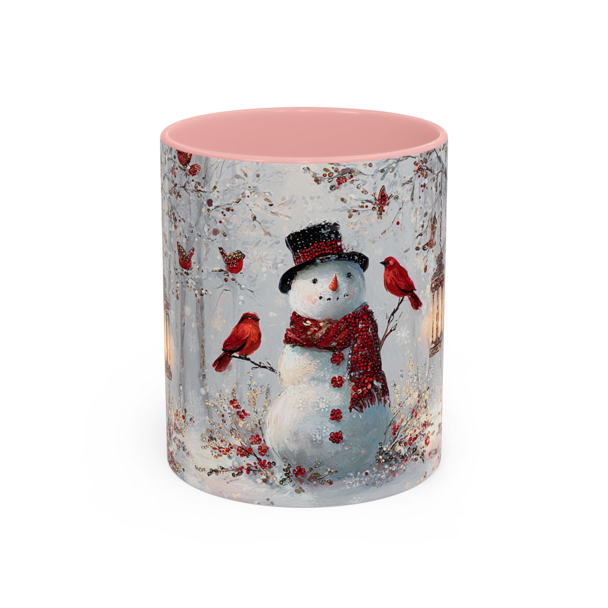 Winter Wonderland Coffee Mug - Snowman & Cardinals Design (11/15oz)