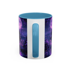 anime Dreamy Moonlit Swing Accent Coffee Mug, Artistic Mug, Celestial Coffee Cup, Fantasy Beverage Holder, Gift for Dreamers