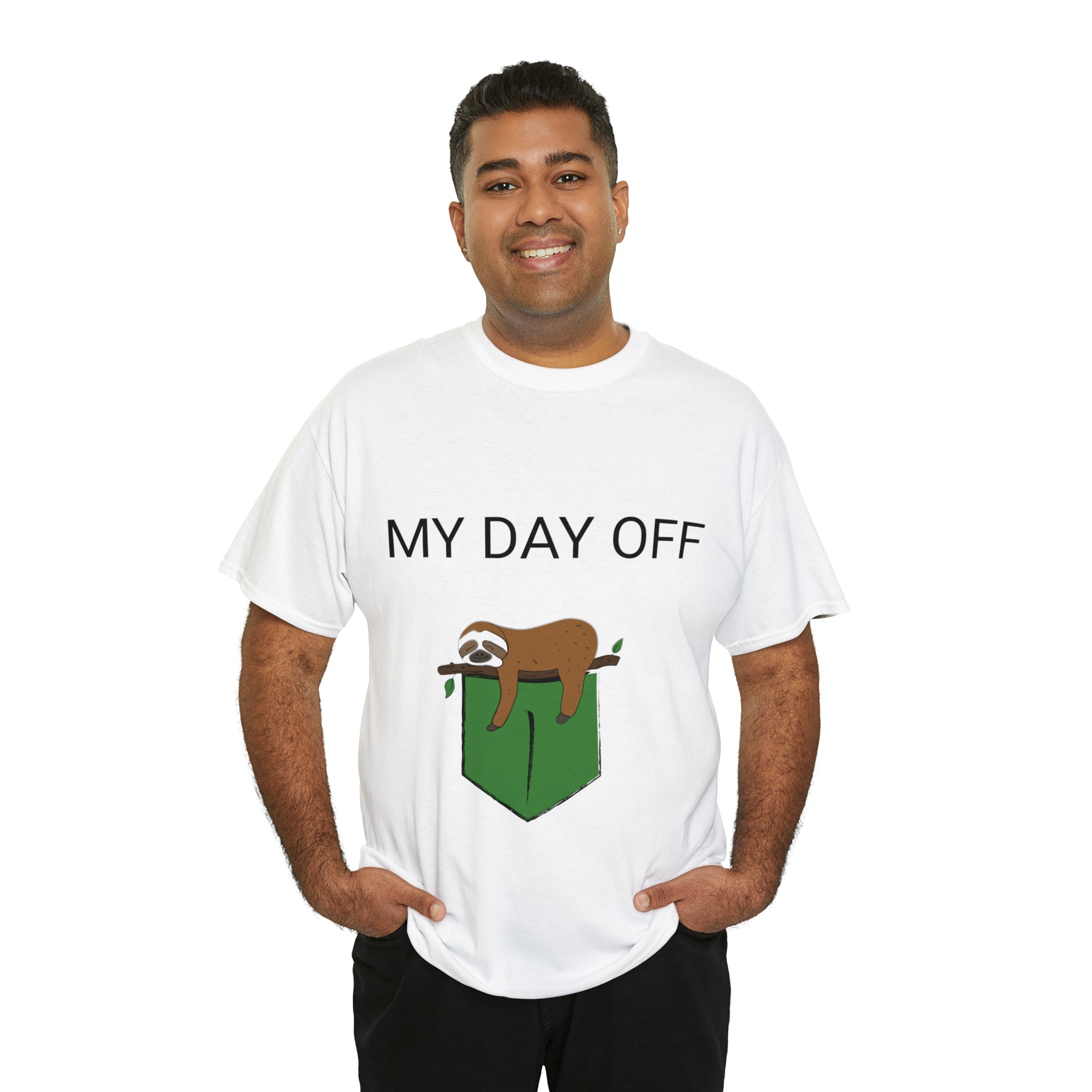 Lazy my day off  Unisex Heavy Cotton Tee funny humor t shirt for men and women