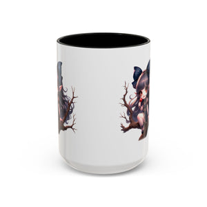gothic vampire girl in tree horror art Accent Coffee Mug (11, 15oz) png16