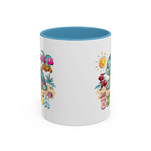 Beach Vibe Accent Coffee Mug - "Life is Better at the Beach" Design turtle animal lover