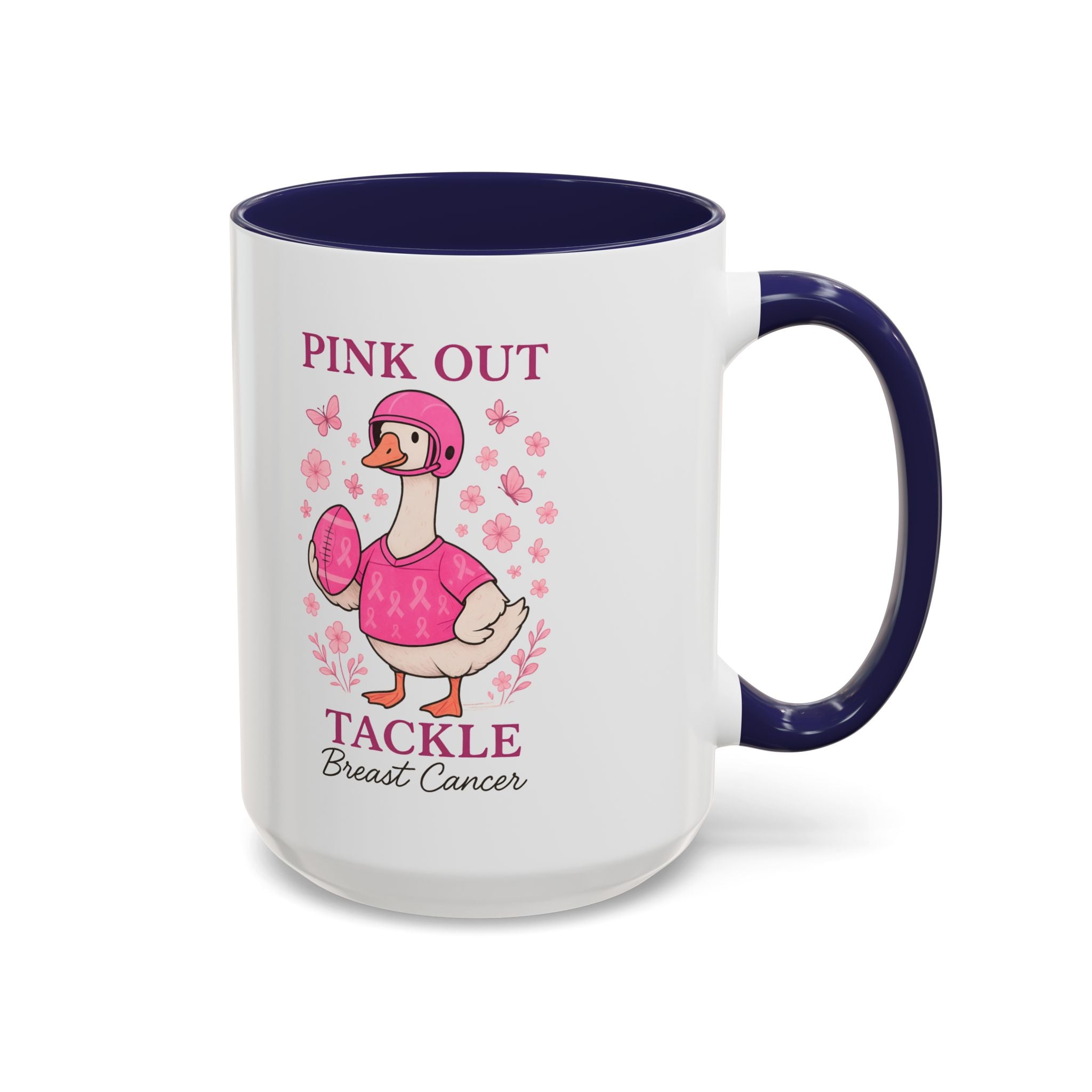 Breast Cancer Awareness Coffee Mug, Pink Out Tackle Duck Design, Supportive Gift for Fighters & Survivors, Cheerful Office Decor, [...]