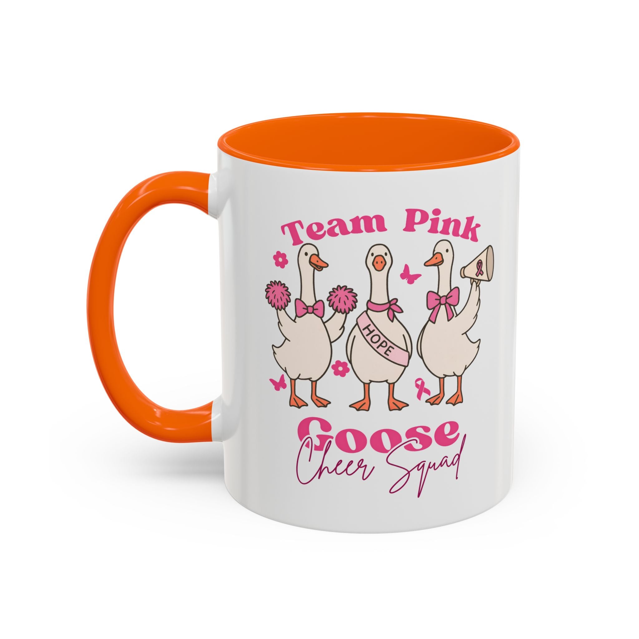 cancer awareness Team Pink Goose Cheer Squad Coffee Mug - Cute Animal Mug for Fun Gifts,   Home Decor/Office Use