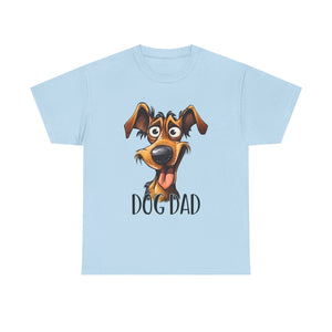 Dog Dad Unisex Heavy Cotton Tee, Pet Lover Gift, Fun Shirt for Father’s Day, Dog Owner Humor Tee, Great for Birthdays, Casual Wear