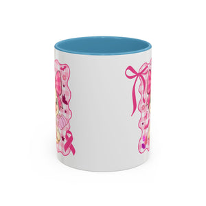 Pink Ribbon Duck Coffee Mug for Breast Cancer Awareness, Cute Gift for Her, Supportive Breast Cancer Mug, Unique Coffee Cup, Holiday Present