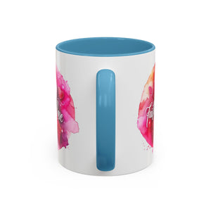Inspirational Accent Coffee Mug with Pink Ribbon Design, Faith Hope Love Gift, Cancer Awareness Mug, Supportive Drinkware, Meaningful [...]