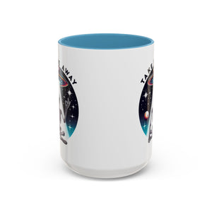Galactic Skeleton Coffee Mug, Take Me Away Mug, Space-Themed Mug, Unique Gift for alien Lovers, Sci-Fi Cafe Mug