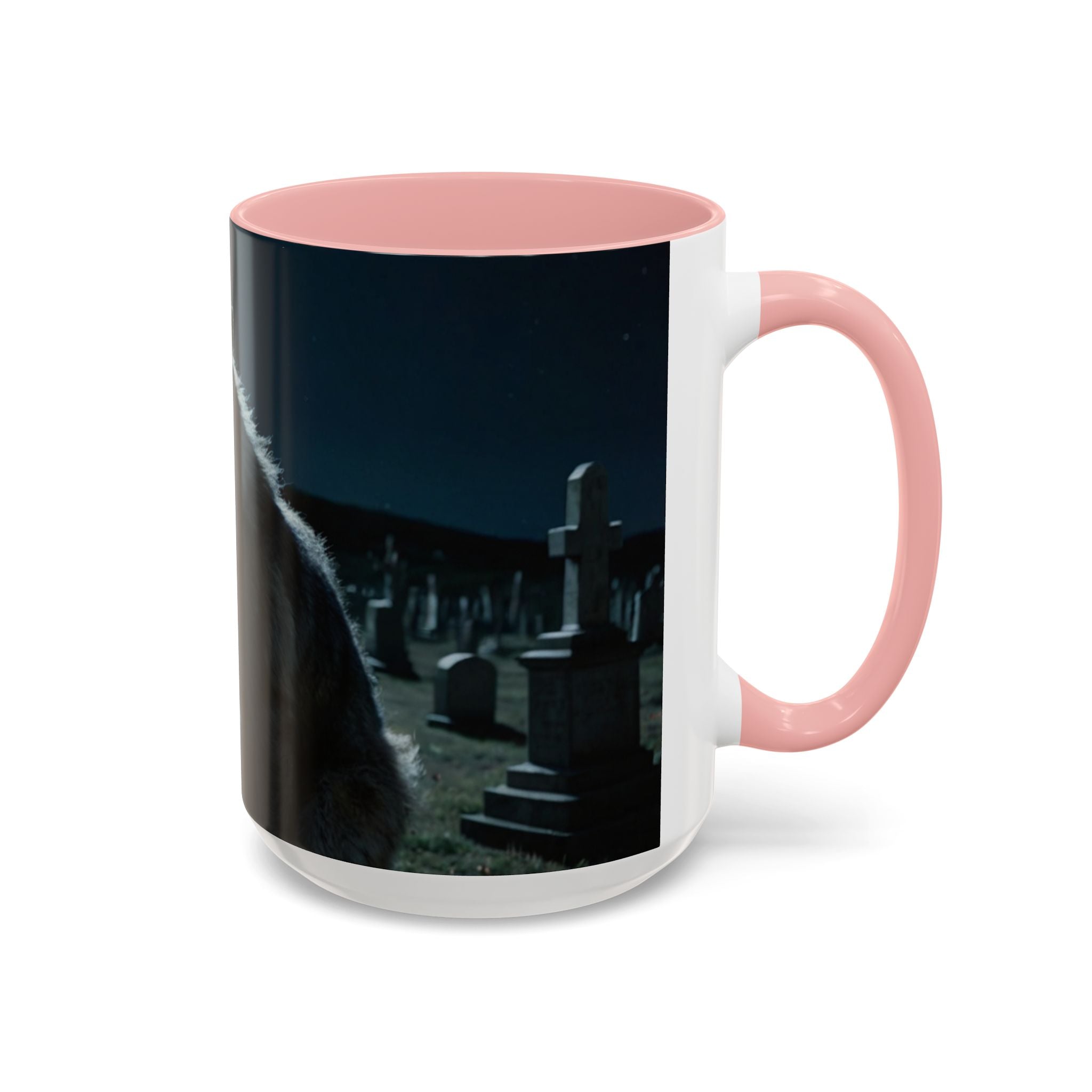 halloween werewolf in graveyard Howling Wolf Accent Coffee Mug - 11 & 15oz