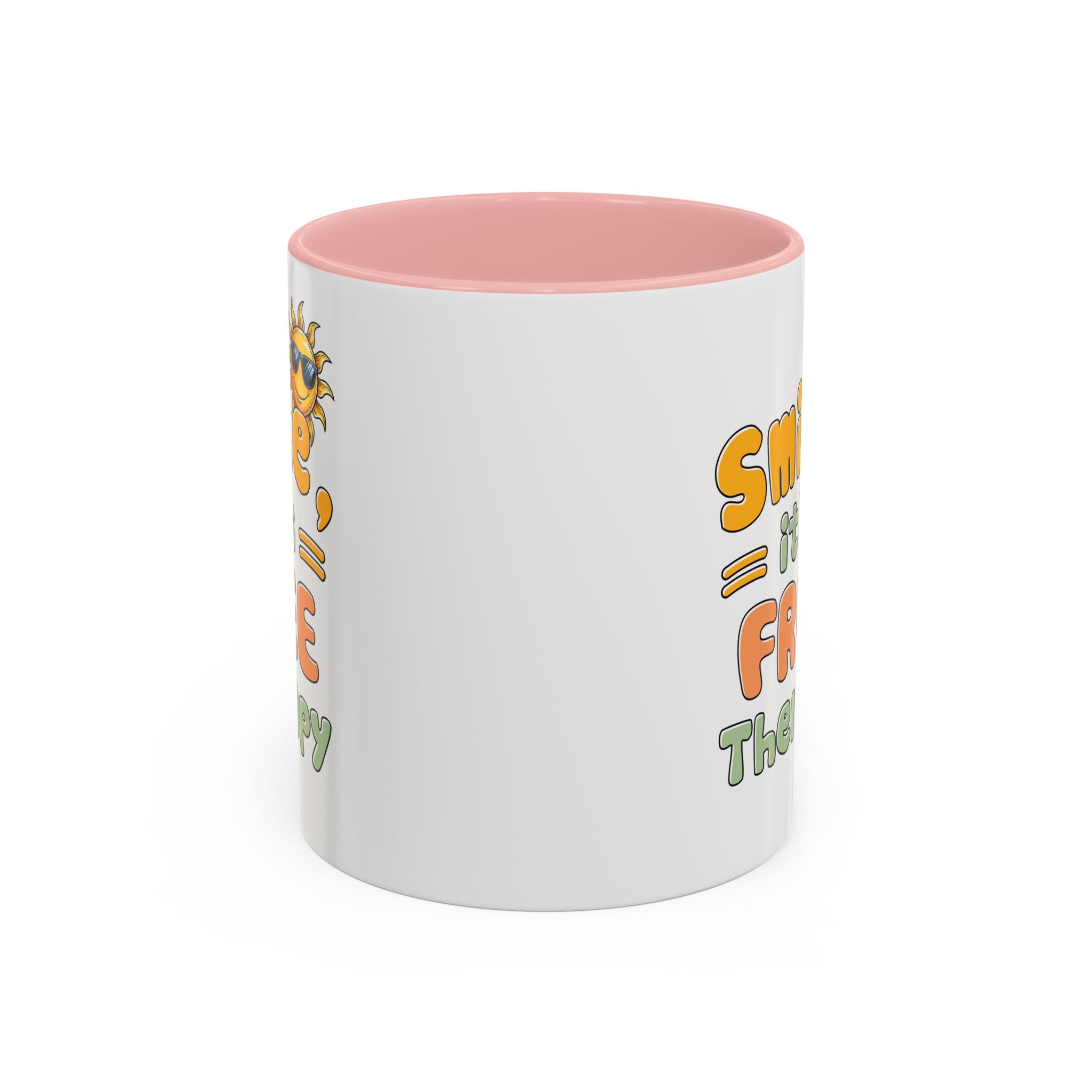 Smile It's Free Therapy Coffee Mug - Fun & Cheerful Accent Mugs for Brightening Your Day