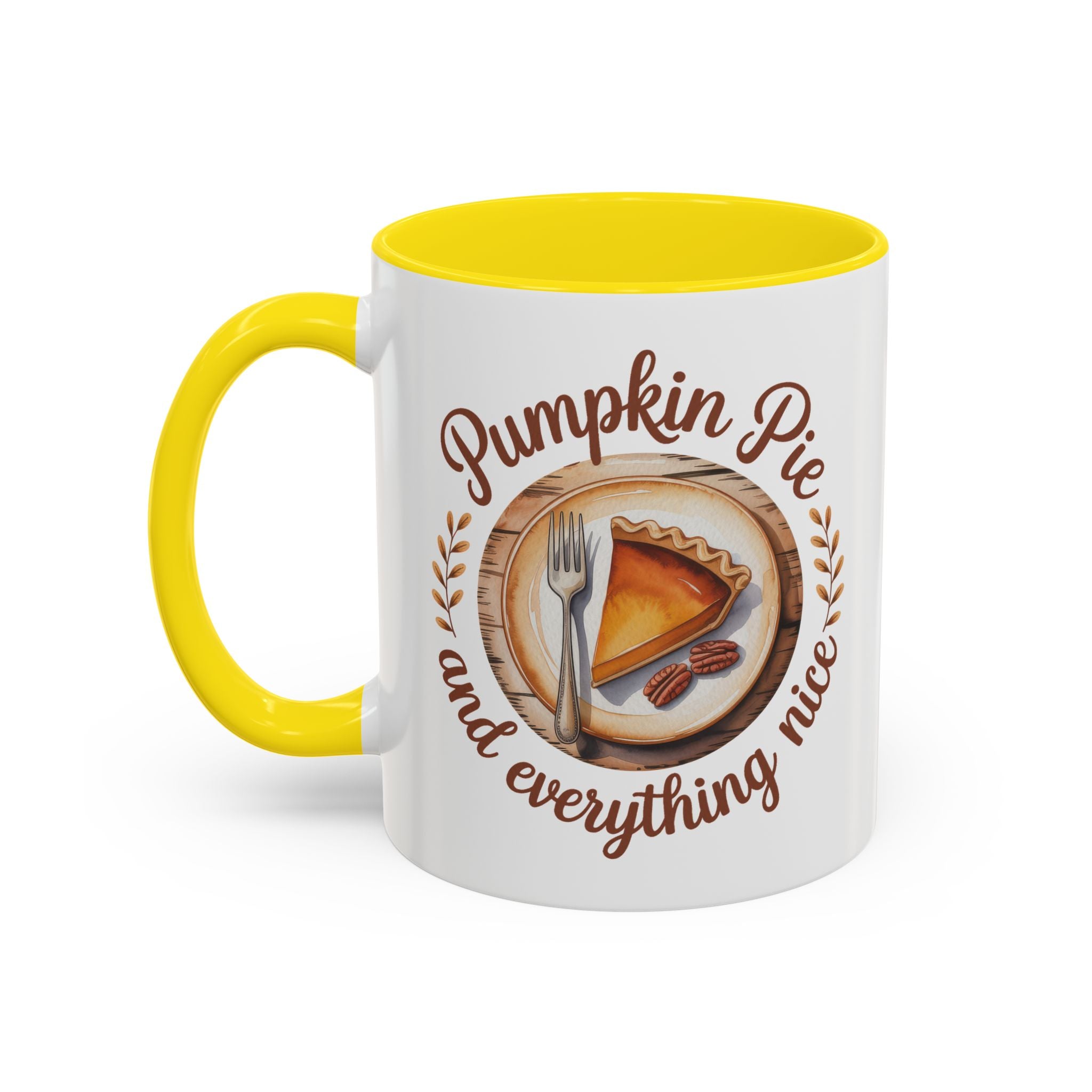 Pumpkin Pie Accent Coffee Mug - Perfect for Fall and Thanksgiving Warmth