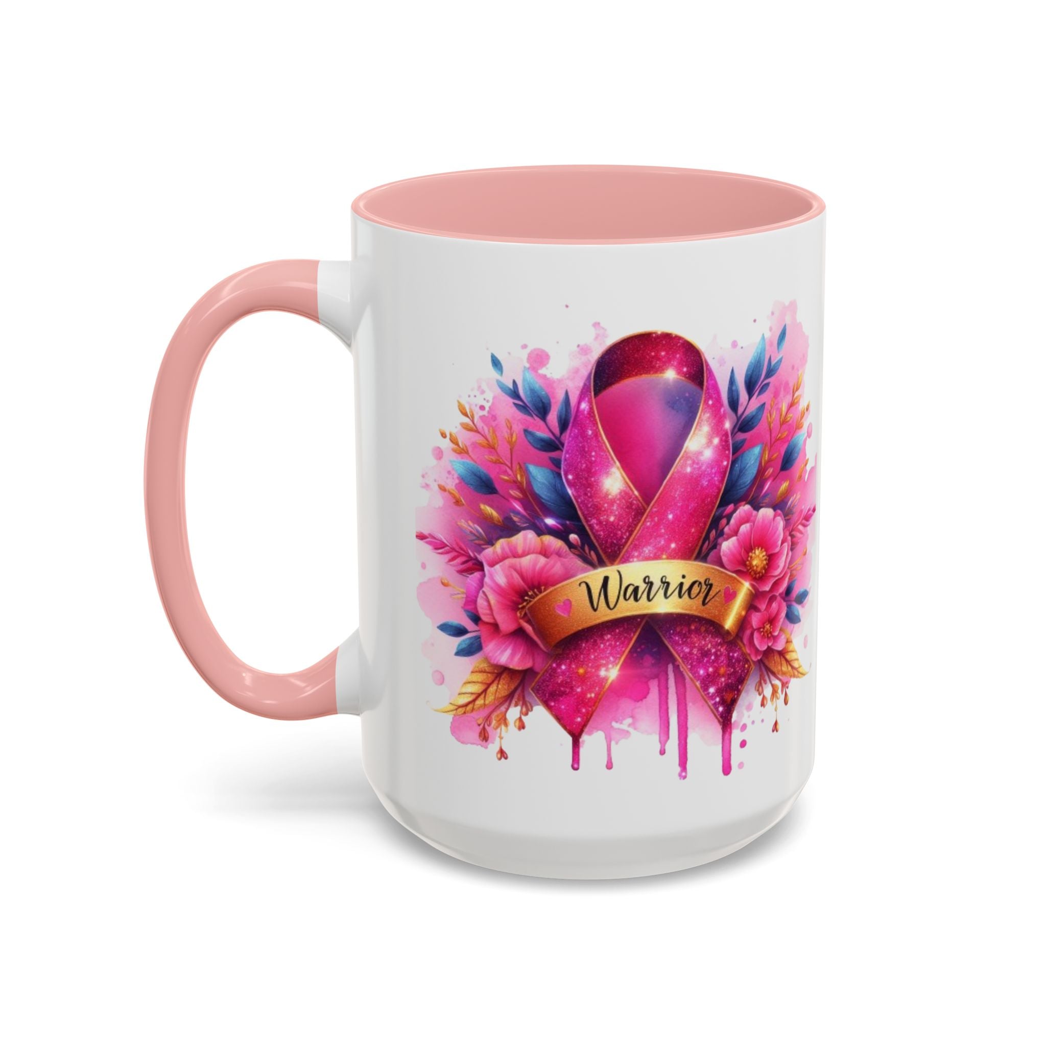 Inspirational Warrior Coffee Mug - Floral Design, Encouragement Gift, Cancer Awareness, Motivational Cup, Supportive Drinkware