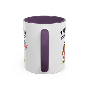 Thank You for Your Service Coffee Mug - 11oz & 15oz Accent Mugs for Veterans Appreciation