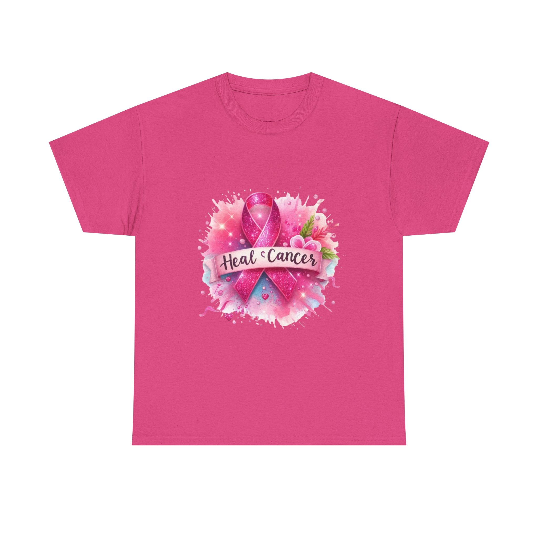Breast Cancer Awareness Tee, Heal Cancer Cotton Shirt, Unisex Supportive T-Shirt, Gift for Survivor, Pink Ribbon Shirt
