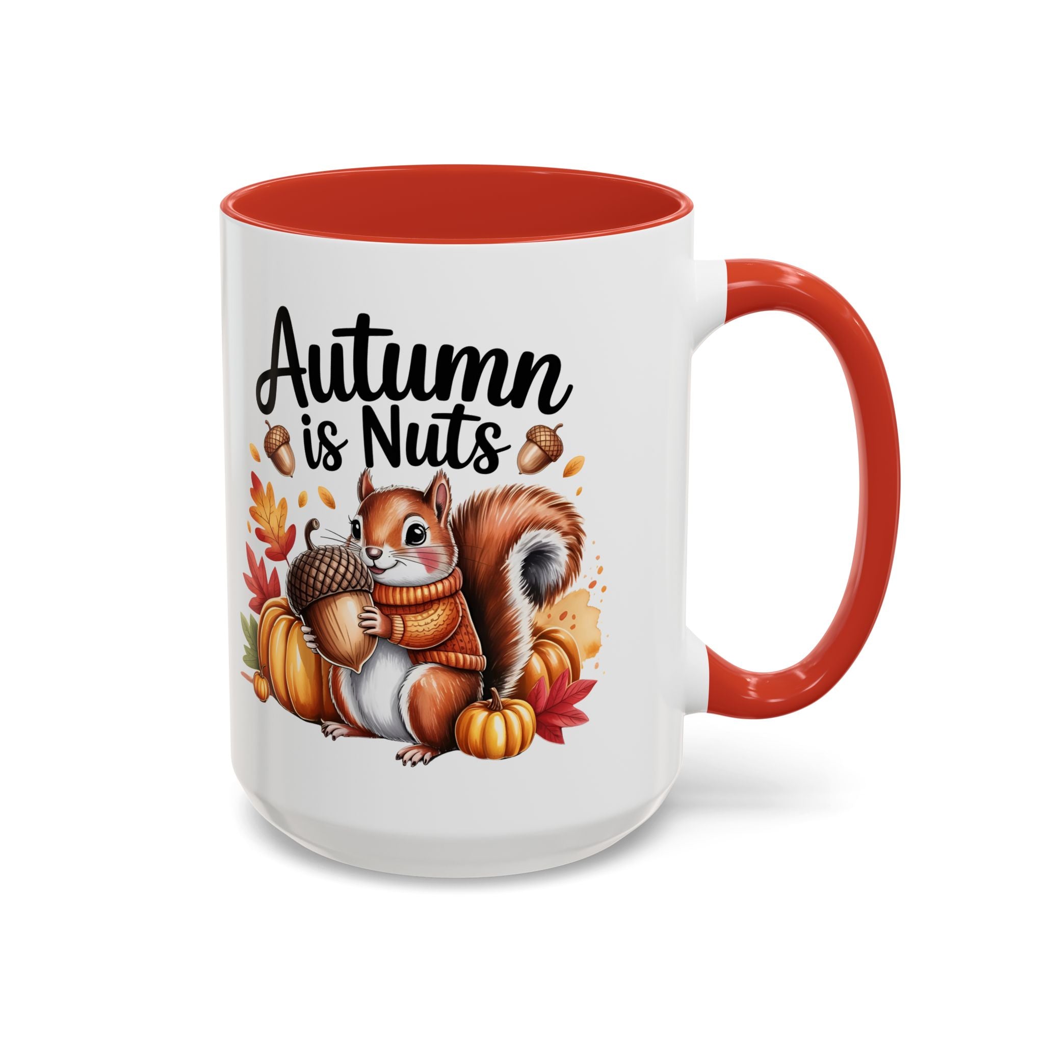 Autumn is nuts  Accent Coffee Mug - Perfect for Fall Celebrations nature and animal lovers