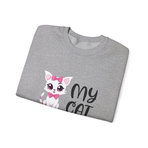 Cute Cat Lover Sweatshirt, My Cat Is Calling Crewneck, Animal Print Pullover, Pet Owner Gift, Cozy Sweatshirt for Cat Moms