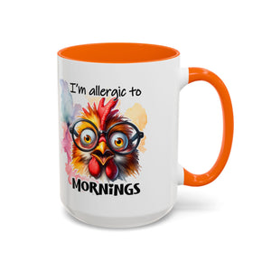 Funny Morning Coffee Mug, Gift for Coffee Lovers, Humorous Mug, Office Mug, Unique Cup for Mornings, Chicken Design