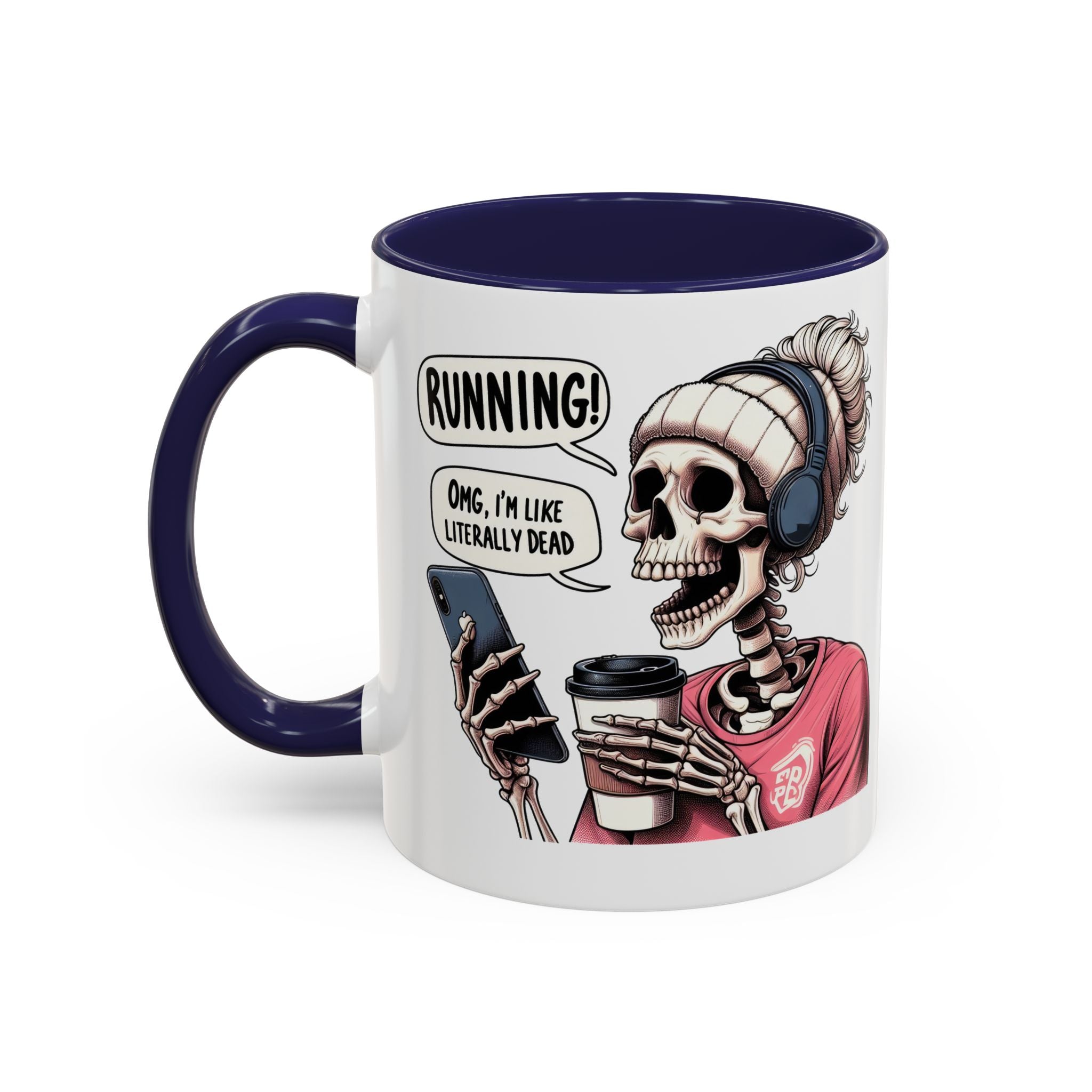 Running Skeleton Coffee Mug - Perfect for Fitness Lovers, Halloween Decor, Gift for Runners, Funny Tea Cup, Workout Enthusiast