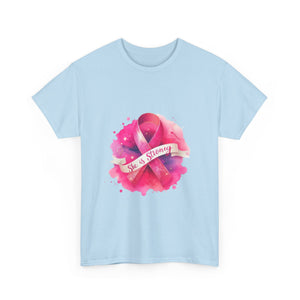 Empowering Cancer Awareness Tee - She is Strong, Support Shirt, Gift for Survivors, Pink Ribbon Apparel, Breast Cancer Awareness