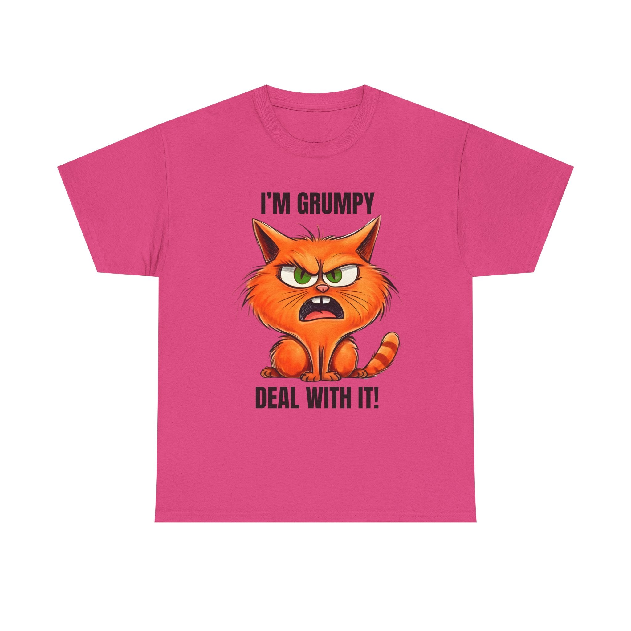 Grumpy Cat Tee: Unisex Heavy Cotton Shirt, Funny Cat Lovers Gift, Casual Wear, Birthday, Humor Apparel