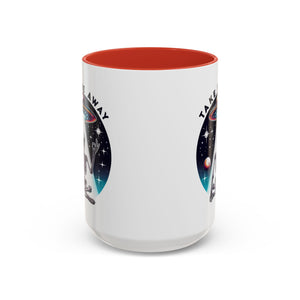 Galactic Skeleton Coffee Mug, Take Me Away Mug, Space-Themed Mug, Unique Gift for alien Lovers, Sci-Fi Cafe Mug