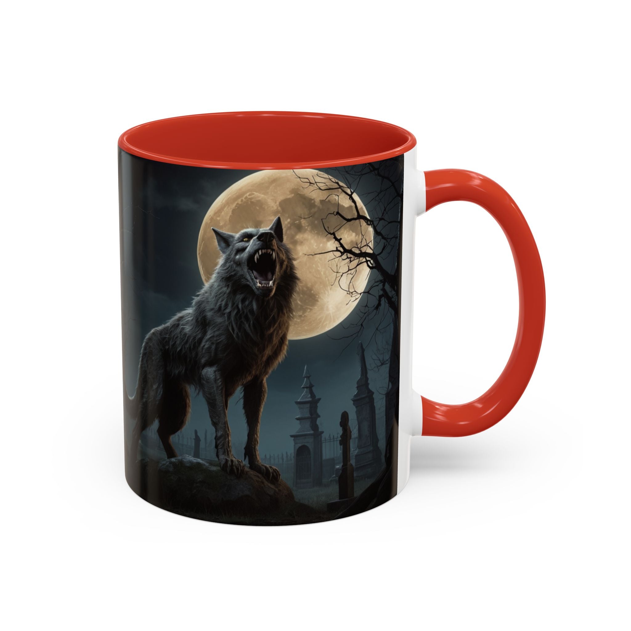 Werewolf Moon Coffee Mug — Gothic Wolf Moonlit Accent Mug fantasy horror art